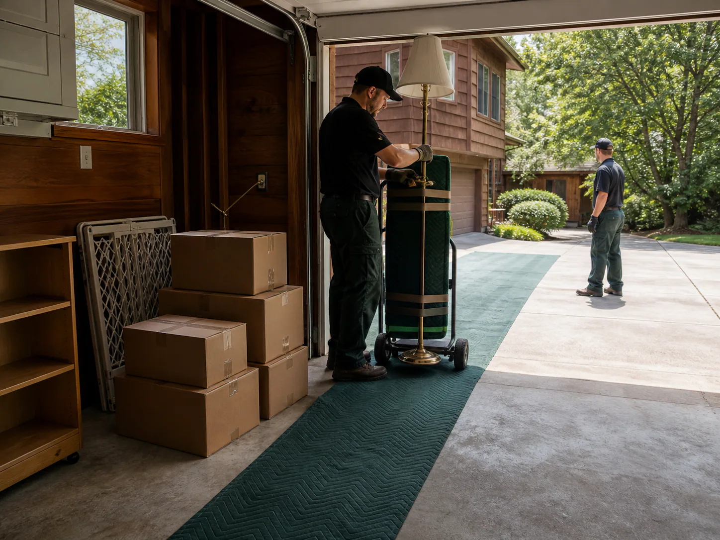 Show each household area and the driveway route.
