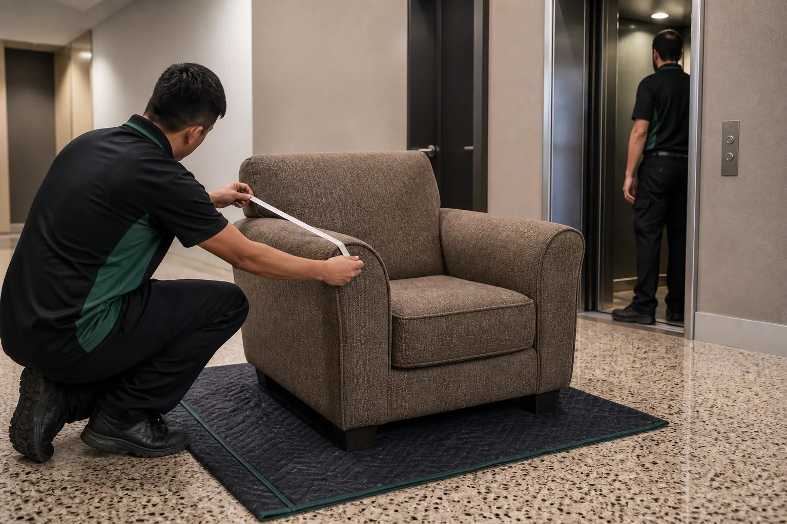 Measure the item and show every turn to the curb.