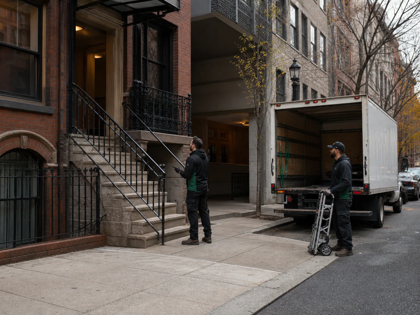 Apartment pickups need stairs, lifts and parking in the estimate.